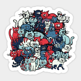 Fun Cat Doodle Pattern Sticker